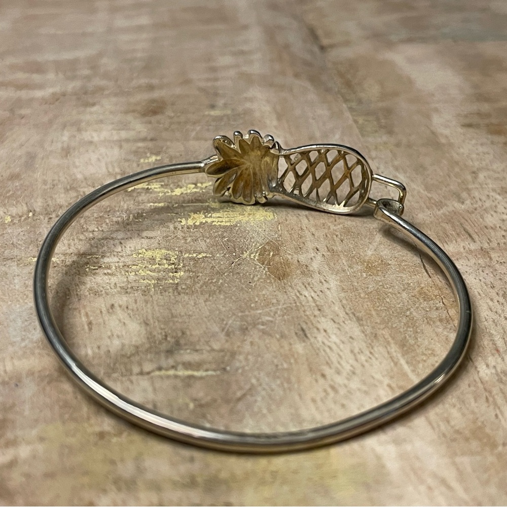 Silver 925 Pineapple Bangle Bracelet - image 3